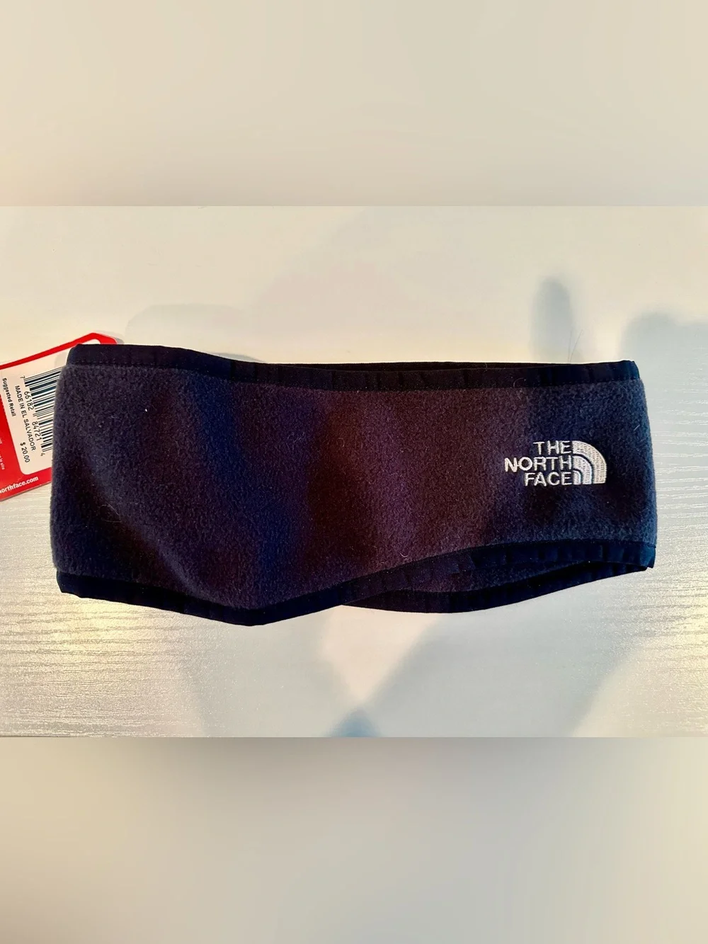 NWT The North Face Black Fleece Headband with White Logo